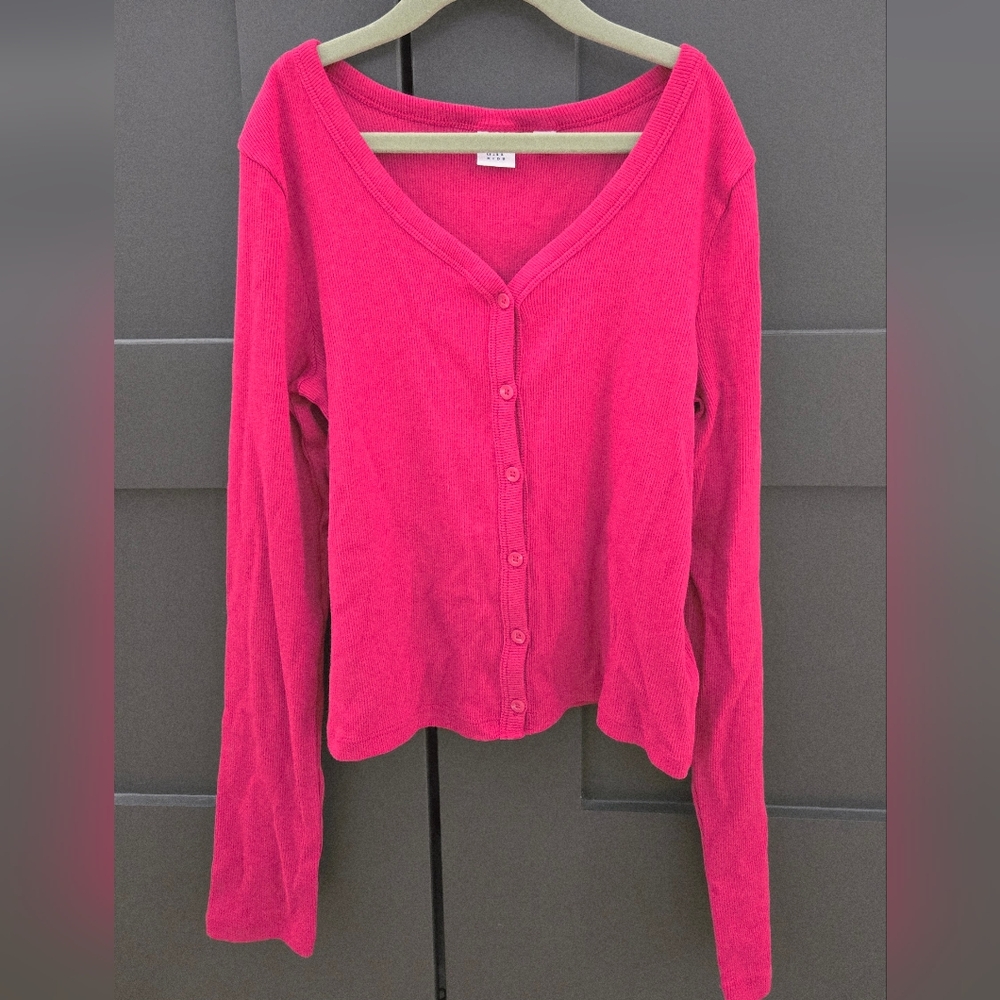 GAP Kids Pink Ribbed Button Down Shirt